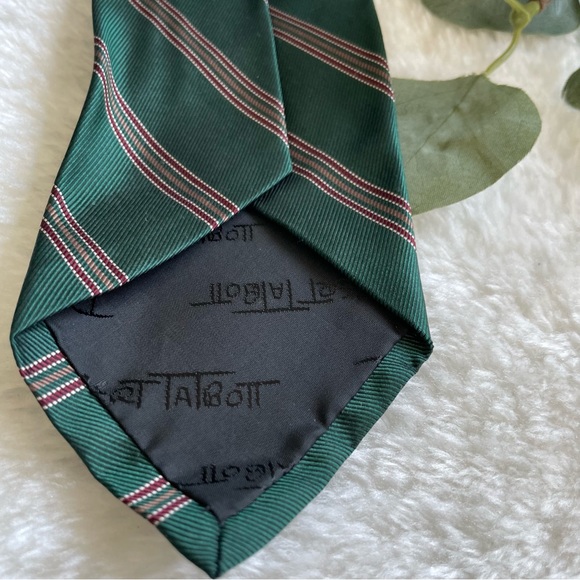 Robert Talbott Dark Green Diagonal Striped Neck Tie - Picture 4 of 10